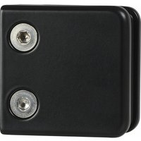 Croso - Glasklemmbeschlag für Vierkantrohr,eckig 53x53x29mm, schwarz matt RAL9005 von CROSO