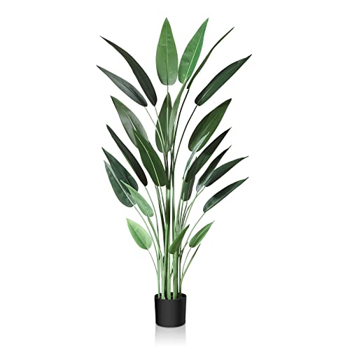 CROSOFMI Künstlich Lilienbaum 160CM Fake Tropische Plastik Palme Perfekte Große Pflanzen im Topf für Indoor Outdoor Haus Haus Büro Garten Moderne Dekoration Housewarming Geschenk（1 Pack） von CROSOFMI