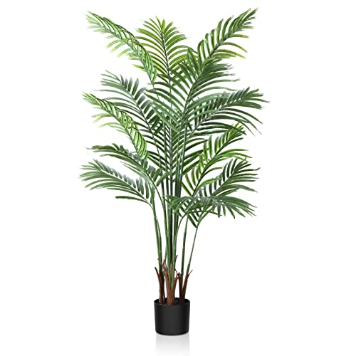 CROSOFMI Künstliche Pflanzen groß 130cm Kunstpflanze im Topf Plastik Palme Künstliche Palmen wie echt Fake Plant deko für Wohnzimmer Balkon Schlafzimmer Büro Perfektes Einweihungsgeschenk (1 Pack) von CROSOFMI