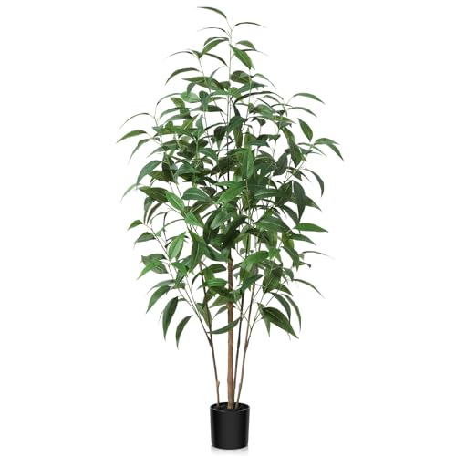 CROSOFMI Künstliche Pflanzen Groß 125 cm Kunstpflanzen Wie Echt im Topf Plastik Fake Plant Deko für Wohnzimmer Balkon (1 Pack) von CROSOFMI