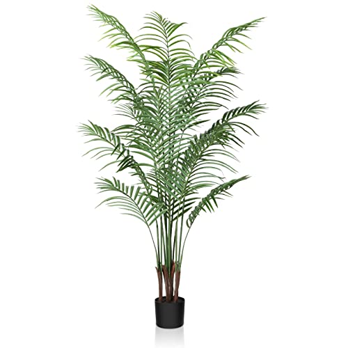 CROSOFMI Künstliche Pflanzen groß 150cm Kunstpflanze im Topf Plastik Palme Künstliche Palmen wie echt Fake Plant deko für Wohnzimmer Balkon Schlafzimmer Büro Perfektes Einweihungsgeschenk (1 Pack) von CROSOFMI