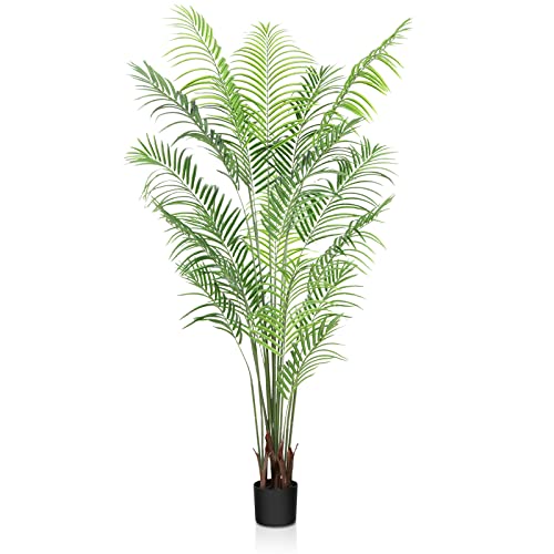 CROSOFMI Künstliche Pflanzen groß 190cm Kunstpflanze im Topf Plastik Palme Künstliche Palmen wie echt Fake Plant deko für Wohnzimmer Balkon Schlafzimmer Büro Perfektes Einweihungsgeschenk (1 Pack) von CROSOFMI