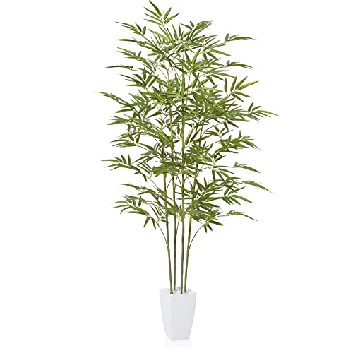 CROSOFMI Kunstpflanze Bambus 160 cm Künstliche Pflanzen Groß Wie Echt Plastikpflanzen Zimmerpflanzen Balkon Badezimmer Deko Modern （1 Pack） von CROSOFMI