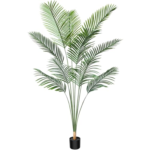 CROSOFMI Kunstpflanze Palmen 170 cm Plastik Künstliche Pflanze Groß Areca Palme im Topf Wohnzimmer Balkon Schlafzimmer Grün Deko (1 Pack) von CROSOFMI