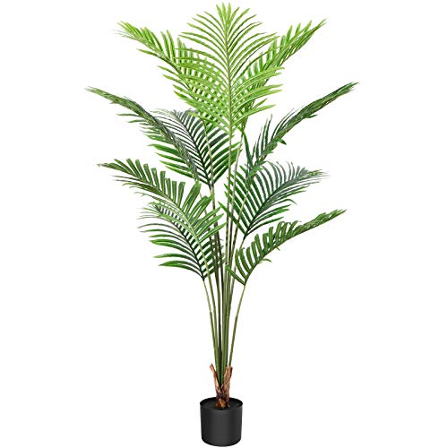 CROSOFMI Kunstpflanze Palmen 150 cm Plastik Künstliche Pflanze Groß Areca Palme im Topf Wohnzimmer Balkon Schlafzimmer Grün Deko (1 Pack) von CROSOFMI