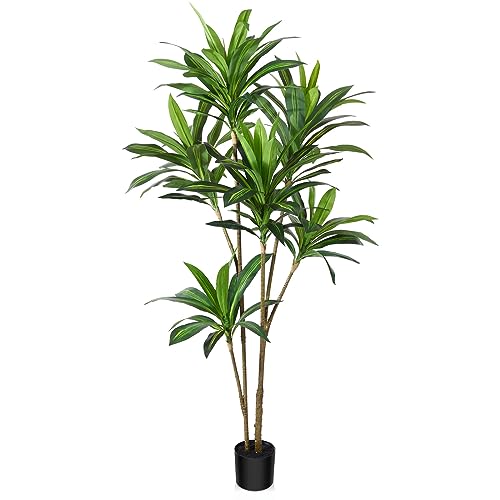CROSOFMI künstlicher Drachenbaum 180cm künstliche Tropische Plastik Pflanze perfekte künstliche Pflanzen im Topf,Fake Plant deko für Wohnzimmer Balkon Schlafzimmer Büro Perfektes Einweihungsgeschenk von CROSOFMI