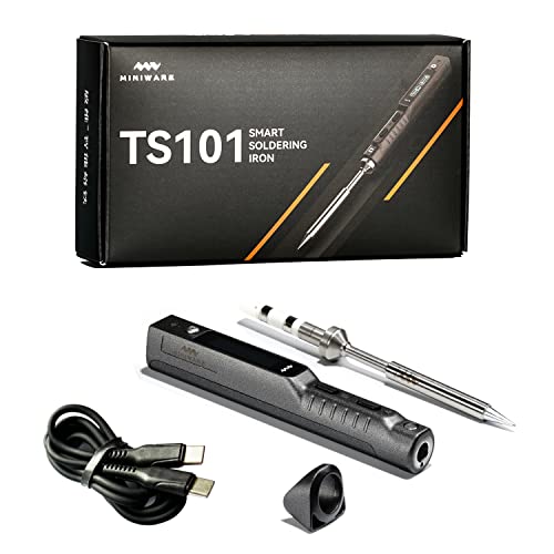 MINIWARE Original TS101 Lötkolben Upgrade von TS100 Portable Digital OLED 50-400℃ Temperatur einstellbar USB Typ C Schnelle Heizung Lötkolben (TS-B2 TIP) von CROSS MARS