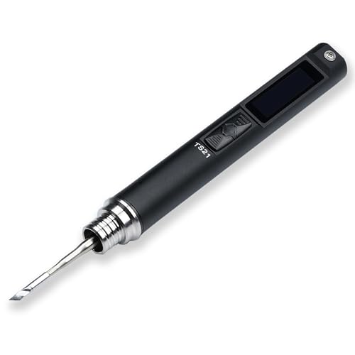 CROSS MARS TS21 Tragbarer Präzisionslötkolben PD 100W Schnelle Heizung 100°C bis 450°C Temperatur Einstellbare USB Typ C OLED Anzeige (TS21 More) von CROSS MARS