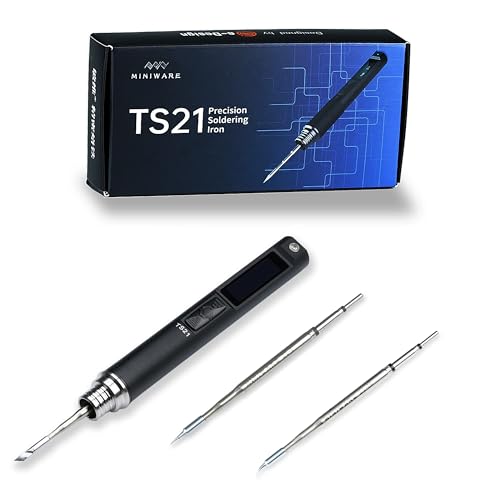 CROSS MARS TS21 Tragbarer Präzisionslötkolben PD 100W Schnelle Heizung 100°C bis 450°C Temperatur Einstellbare USB Typ C OLED Anzeige (mit 3 Lötkolbenspitzen Kit) von CROSS MARS