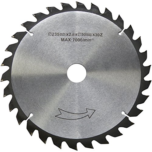 235 mm QUALITÄTS HM-Sägeblatt Holz-Grobschnitt + Reduzierring 30x20x1,6mm von CROSSFER GmbH