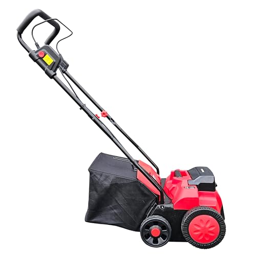 Akku Vertikutierer Rasenlüfter Fangkorb 40l Arbeitsbreite 36cm Arbeitsbreite einstellbar (kugelgelagerte Messerwalze mit 7 Messern, ohne Akku und Ladegerät) von CROSSFER GmbH