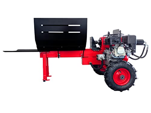 CROSSFER Holzspalter HLS12T-G6.5/NT21 hydraulisch / 12 Tonnen Spaltkraft / 6,5PS Benzinmotor OHV 4 Takt luftgekühlt / 52cm Spaltlänge/Zweihand Bedienung/Luftbereifung/Hydraulikspalter von CROSSFER GmbH