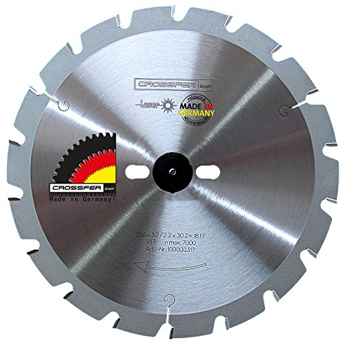 Hartmetall HM Kreissägeblatt NAGELFEST 250x30 Z18 FF Baustellensägeblatt für Tischkreissägen, Handkreissägen, Gehrungssägen und Wippkreissägen. Grobschnittsägeblatt für die Holzverarbeitung / Brennholzverarbeitung Hartmetall HM Kreissägeblatt NAGELFEST 250x30 Z18 FF Baustellensägeblatt für Tischkreissägen, Handkreissägen, Gehrungssägen und Wippkreissägen. Grobschnittsägeblatt für die Holzverarbeitung / Brennholzverarbeitung von CROSSFER GmbH