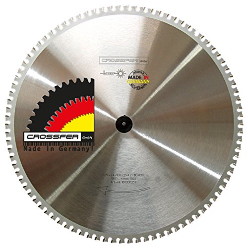Metall Kreissägeblatt 355x25,4 Z80 WWF Wechselzahn für Dry-Cutter, Kappsägen, JEPSON, Kaltkreissägen, MAKITA, Metall Handkreissägen. Spezialsägeblatt für Eisen sowie nicht-/niedrig legiertem Stahl. Auch geeignet für andere NE-Metalle. von CROSSFER GmbH