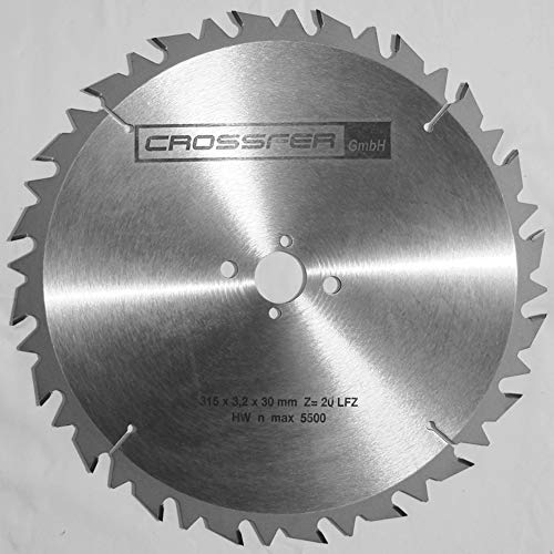 315 mm HOCHLEISTUNGS HM-Sägeblatt Holz-Grobschnitt SB-HMD315 315x3,2/2,2x30 Z20 LFZ Flachzahn von CROSSFER GmbH