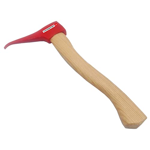 CROSSFER Handsappie 38 cm Stiellänge mit 550 Gramm Kopf für Holz - Kurzstiel-Sappie zum Ziehen und Heben von Brennholz, Rot von CROSSFER