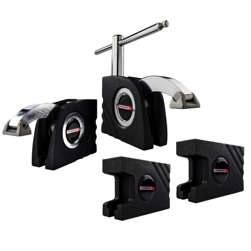 Kompaktspanner Maschinentischspanner PowerCLAMP100 4er SET CROSSFER 17000 N Spannkraft. Mit T-Nutenplatte, 2 x Schnellspanner für T-Nutschiene 12mm,14mm und 16mm 2 x Aufspannsockel von CROSSFER