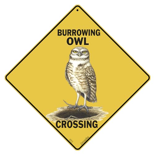 CROSSWALKS Aluminiumschild "Burrowing Owl Crossing" X486, 30,5 x 30,5 cm von CROSSWALKS