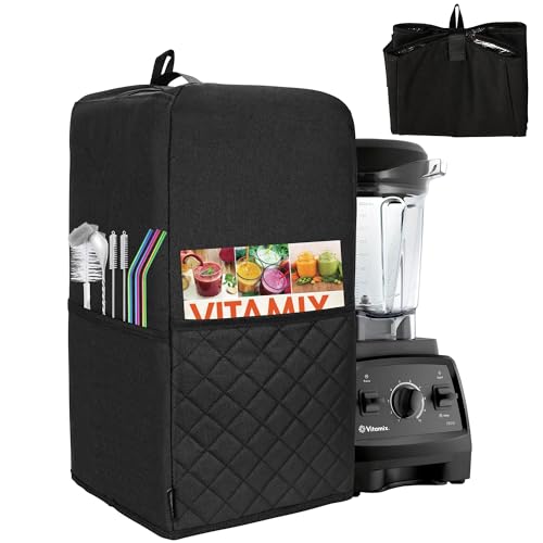CROTIRAD Abdeckung für Hängemix, kompatibel mit Vitamix Low-Profile, 1,8 l Mixer, faltbarer Staubschutz mit Zubehörtaschen für Küchenmixer, Schwarz CROTIRAD Abdeckung für Hängemix, kompatibel mit Vitamix Low-Profile, 1,8 l Mixer, faltbarer Staubschutz mit Zubehörtaschen für Küchenmixer, Schwarz von CROTIRAD