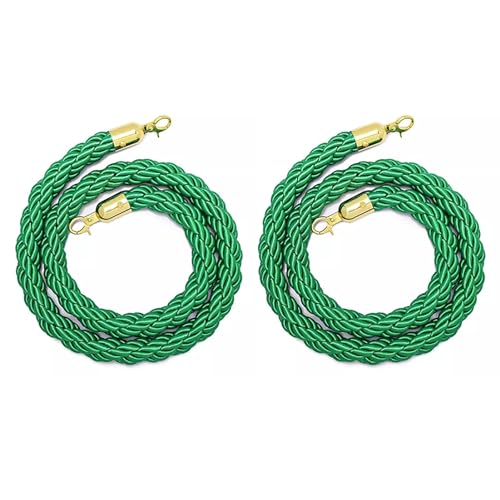 1 Stück Premium-Absperrseil aus grünem Samt – 3–10 Fuß lange, gedrehte Hanf-Absperrseile for eine effektive Kontrolle der Menschenmenge und das Eventmanagement(250cm) von CROWEL