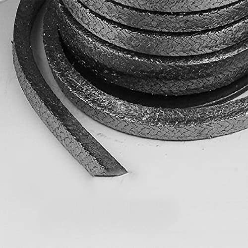 1 Stück geflochtene Packungsdichtung aus reinem Graphit – chemikalienbeständig gegen hohe Temperaturen for Ventile und Pumpen (3 x 3 mm bis 6 x 6 mm)(6X6*10m) von CROWEL