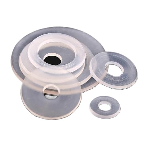 10/50/100 Stück weiße flache Unterlegscheibendichtungen aus Nylon – plattierte Distanzdichtungsringe for Größen M3–M22(M10 x 13 x 1mm 50Pcs) von CROWEL