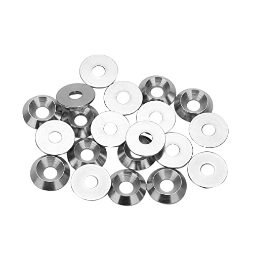 20 Stück Edelstahl-Dichtungsscheiben mit Kegelkopf – M3-M5 Senkschraubenringe for Blech/Sanitär/Elektrik(M4 13x3.2mm) von CROWEL