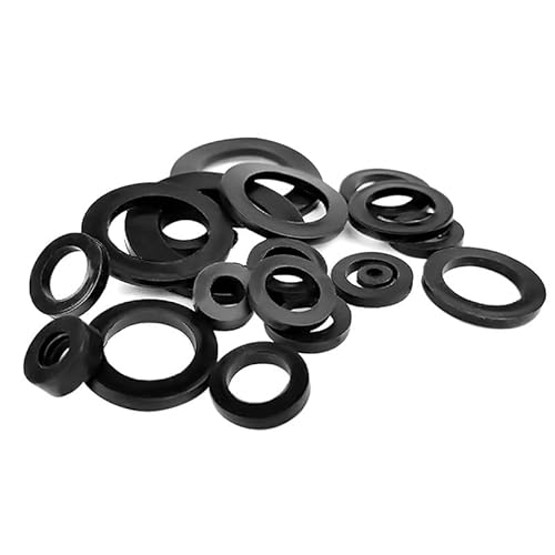 20 Stück schwarze O-Ring-Dichtungen aus Gummi – M4 M5 M6 Flachdichtungsscheiben for Sanitär- und Wasserhahnanwendungen(M5X10X1mm) von CROWEL