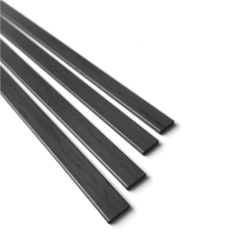 4 Stück 500 mm Carbonfaserstreifen – leichte Stangen aus reiner Carbonfaser for RC-Quadrocopter, Mikrohubschrauber, Drachen und Modelle(0.8x3x500mm) von CROWEL