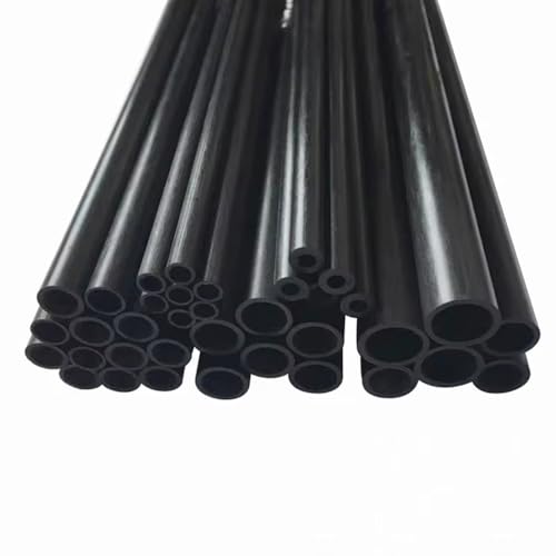 4 Stück schwarze Fiberglasrohre – 3–14 mm Außendurchmesser, 495 mm starre Hohlstäbe for Zelte, Heimwerkerprojekte, Reparatur von Angelruten(12x6x495mm) von CROWEL