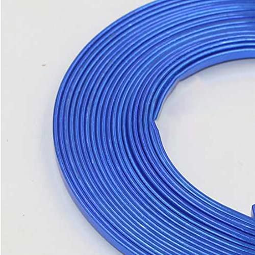 4 m flacher Aluminiumdraht, 5 mm x 1 mm, for DIY-Schmuckhandwerk – formbarer Basteldraht in mehreren Farben, 1 Stück(Blue) von CROWEL
