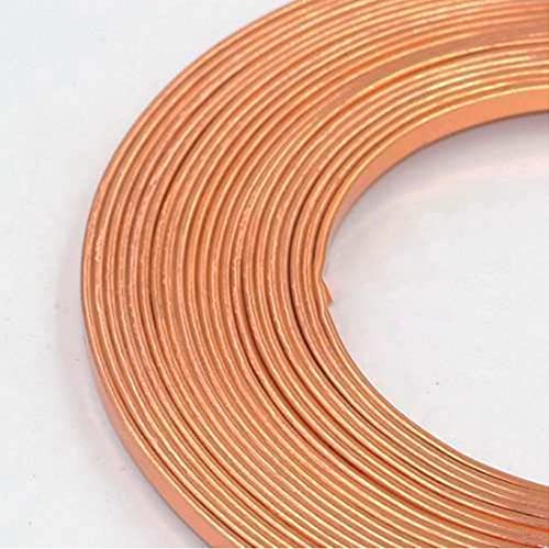 4 m flacher Aluminiumdraht, 5 mm x 1 mm, for DIY-Schmuckhandwerk – formbarer Basteldraht in mehreren Farben, 1 Stück(Brass) von CROWEL