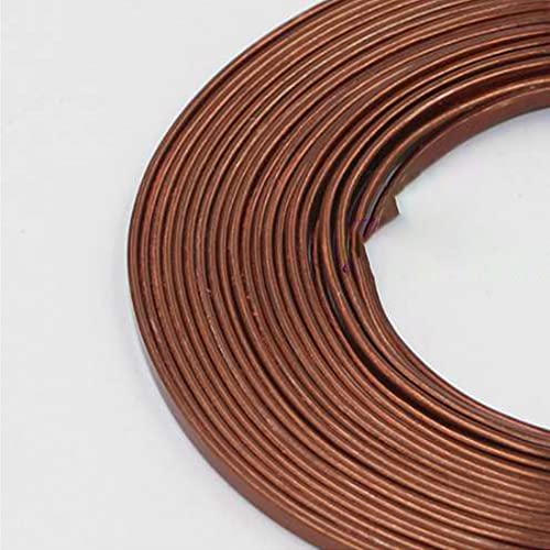 4 m flacher Aluminiumdraht, 5 mm x 1 mm, for DIY-Schmuckhandwerk – formbarer Basteldraht in mehreren Farben, 1 Stück(Brown) von CROWEL