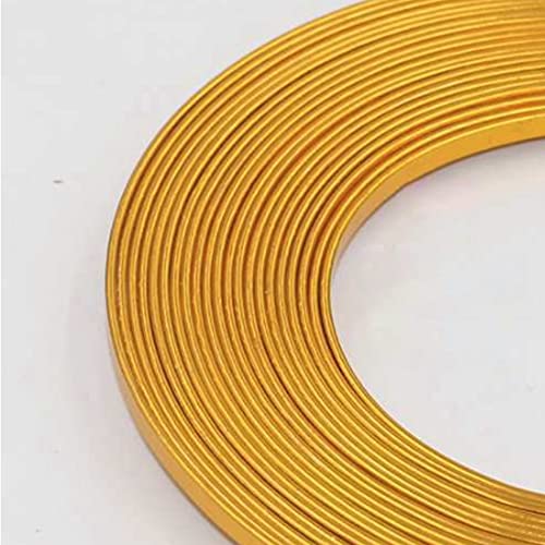 4 m flacher Aluminiumdraht, 5 mm x 1 mm, for DIY-Schmuckhandwerk – formbarer Basteldraht in mehreren Farben, 1 Stück(Gold) von CROWEL