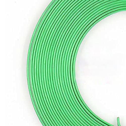 4 m flacher Aluminiumdraht, 5 mm x 1 mm, for DIY-Schmuckhandwerk – formbarer Basteldraht in mehreren Farben, 1 Stück(Green) von CROWEL