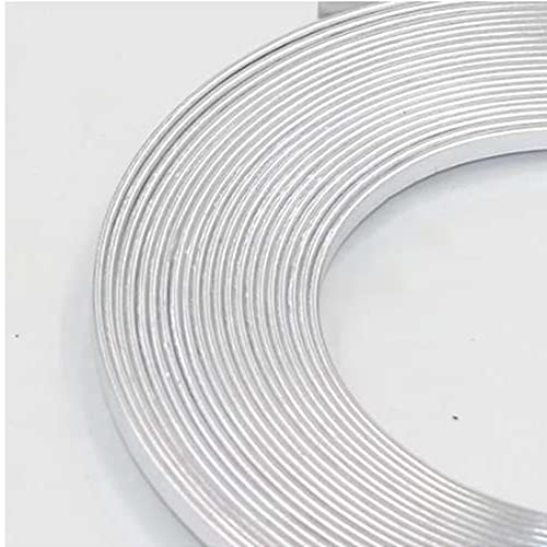 4 m flacher Aluminiumdraht, 5 mm x 1 mm, for DIY-Schmuckhandwerk – formbarer Basteldraht in mehreren Farben, 1 Stück(Silver) von CROWEL