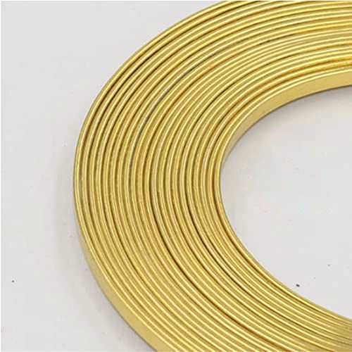 4 m flacher Aluminiumdraht, 5 mm x 1 mm, for DIY-Schmuckhandwerk – formbarer Basteldraht in mehreren Farben, 1 Stück(Yellow) von CROWEL