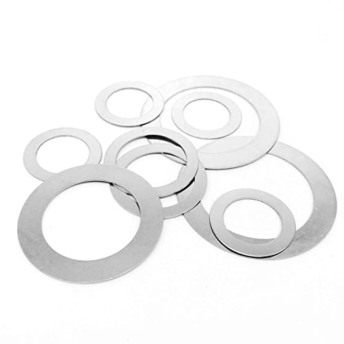 50-teiliges ultradünnes Unterlegscheiben-Set – M2–M8 DIN988 304 Edelstahldichtungen for Präzisionseinstellungen(M7x13x0.2mm) von CROWEL