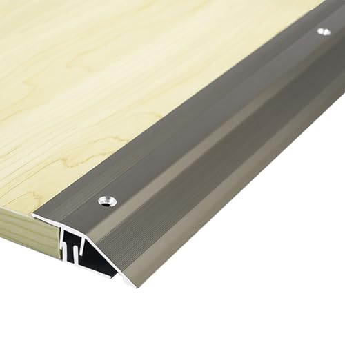 Aluminium-Schwellenrampe – Rutschfester Übergangsstreifen for Laminat zu Teppich/Fliesen – 90 cm (35 3/8 Zoll) – Anpassbar(Champagne) von CROWEL