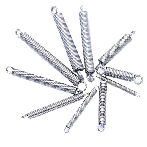 Anpassbare Zugfedern aus Edelstahl – 0,4 mm Drahtdurchmesser, Länge 15–300 mm, Typ mit Hakenende(5 0.4x4x220mm) von CROWEL