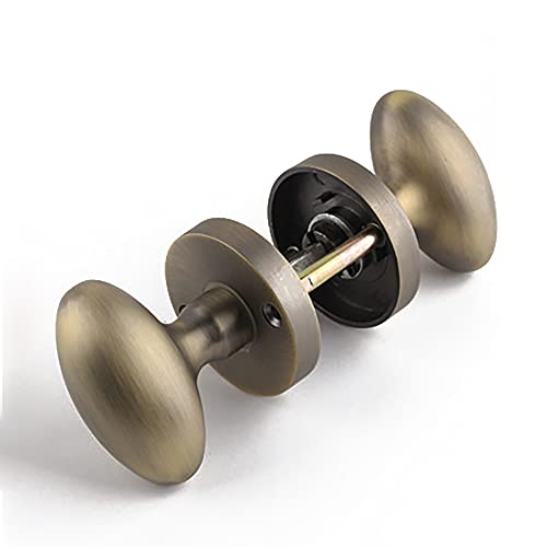 CROWEL Mattschwarzer Durchgangstürknauf mit Kugel – schlüsselloser, nicht verriegelnder runder Griff for Flurschränke mit Riegel und Hebel(ModelF) von CROWEL