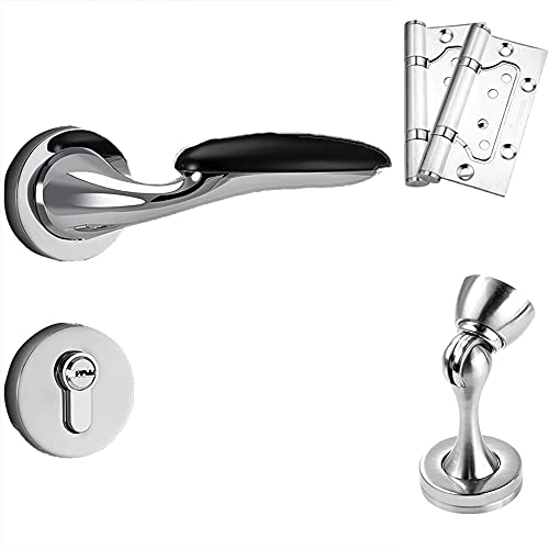 CROWEL Mattschwarzes Türdrücker-Set for Privatsphäre – robustes Schlossset aus Zinklegierung for Bett und Bad for den Innenbereich(ModelB) von CROWEL