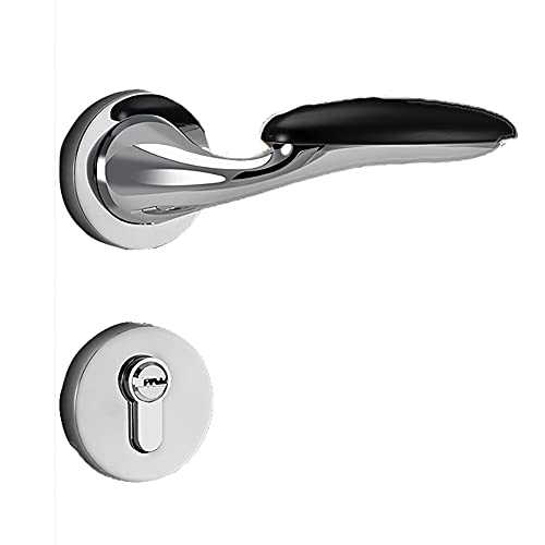 CROWEL Mattschwarzes Türdrücker-Set for Privatsphäre – robustes Schlossset aus Zinklegierung for Bett und Bad for den Innenbereich(ModelE) von CROWEL