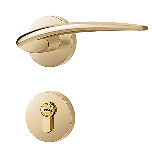 CROWEL Modernes Türgriff-Set aus gebürstetem Satin-Nickel – stummes Türschloss for geteilte Räume for den Innen- und Außenbereich(ModelC) von CROWEL