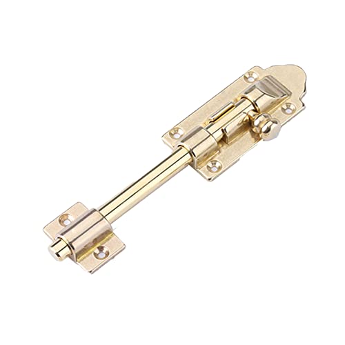 CROWEL Riegelverschluss aus verdicktem Kupfer – 3-Zoll-Schiebeschloss for Badezimmer- und Türsicherheit – mit Befestigungsschrauben(10.5cm gold) von CROWEL