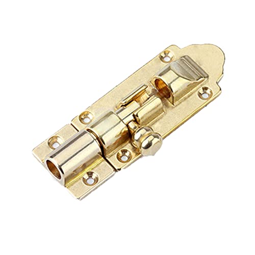 CROWEL Riegelverschluss aus verdicktem Kupfer – 3-Zoll-Schiebeschloss for Badezimmer- und Türsicherheit – mit Befestigungsschrauben(2cm gold) von CROWEL