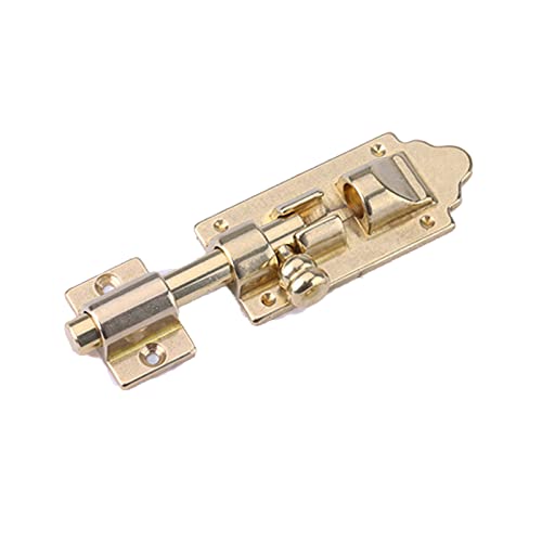 CROWEL Riegelverschluss aus verdicktem Kupfer – 3-Zoll-Schiebeschloss for Badezimmer- und Türsicherheit – mit Befestigungsschrauben(4.5cm gold) von CROWEL