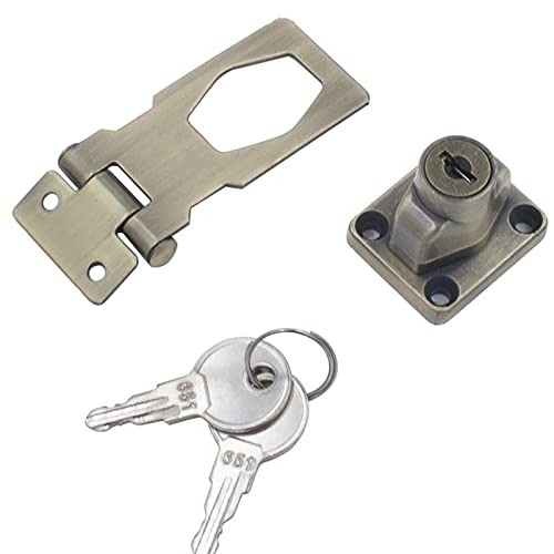 Haspe mit Schlüsselverschluss – Hochleistungs-Sicherheitshaspe mit Drehknopf for Schuppen, Schränke und Türen(ModelB) von CROWEL