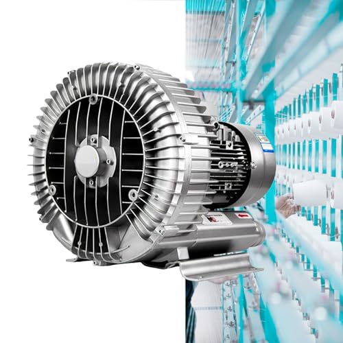 Hochdruck-Wirbelringbläser - 110V/220V industrielle Vakuumpumpe für Wasseraufbereitung und Aquakultur(110v/1100w) von CROWEL