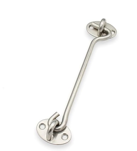 Scheunentorriegel aus Edelstahl – Robuster Kabinenriegel mit Haken und Öse for mehr Sicherheit und Privatsphäre | 2er-Pack(Stainless steel,6in) von CROWEL